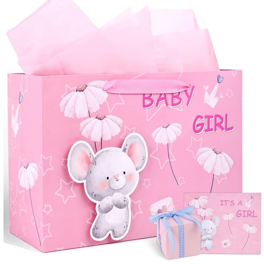 Pink Baby Girl Gift Bag Set